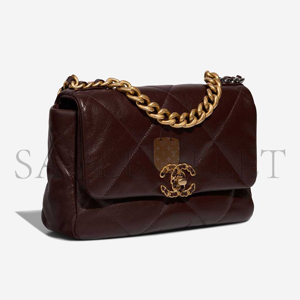 Ch*el 19 flap bag lamb brown as1160 (26*16*9cm)